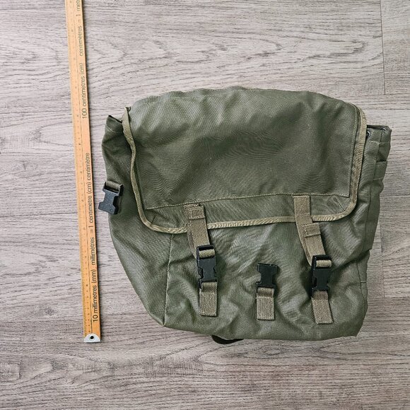 Vintage Military Rucksack – Olive Green Canvas Army Backpack – Unisex - Picture 1 of 12